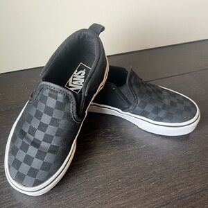 Kids Vans Black Checkerboard Slip-On Sneakers